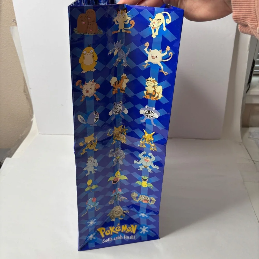 Vintage Pokemon Happy Holidays Gift Bag Blue Pokemon Characters‎ 2000 Retro